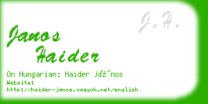 janos haider business card